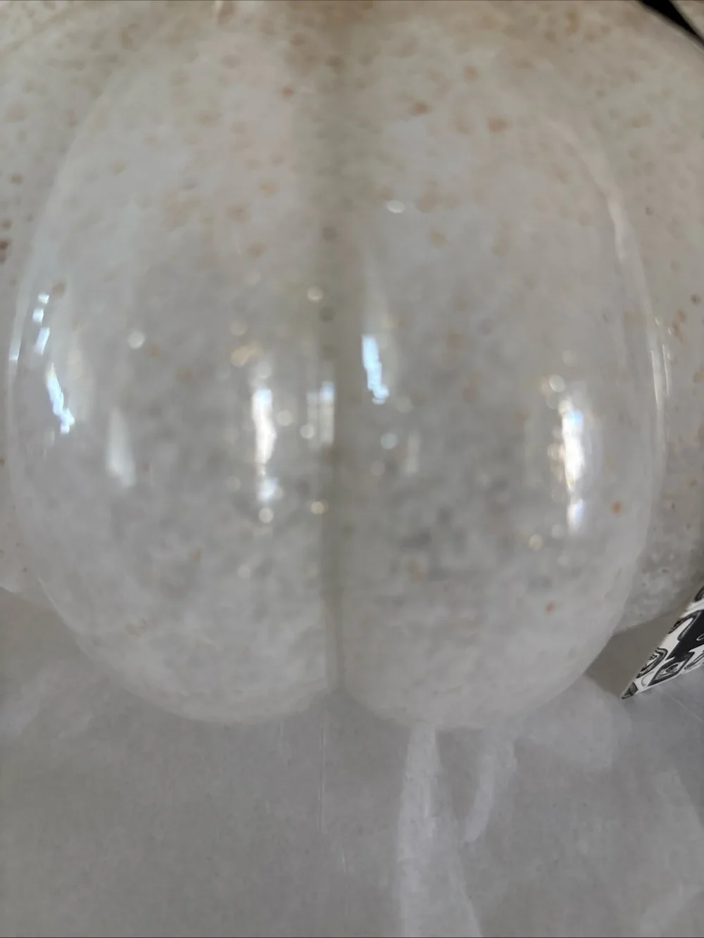 Handblown Glass White with Gold colored Pumpkin